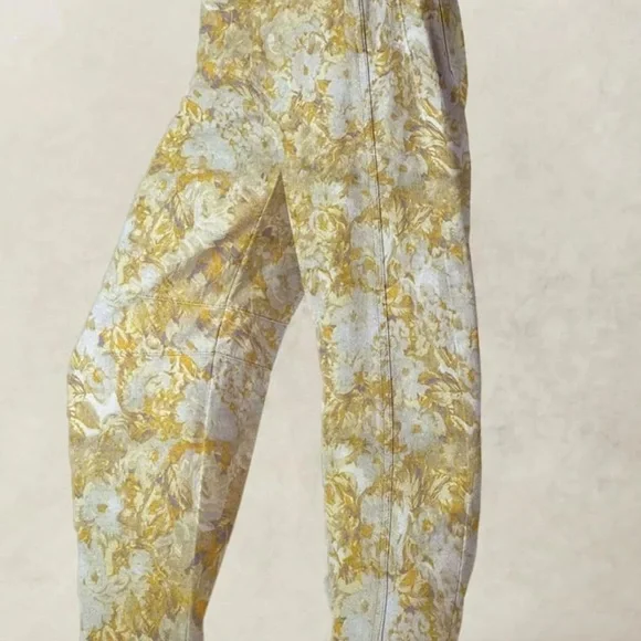 loveimgs Women Baggy Barrel Jeans Mid Rise Printed Denim Pants Wide Leg Jeans - Picture 3 of 3